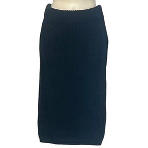 Almost Famous Junior’s Rib-Knit Midi Pencil Skirt, Black, Sz. M